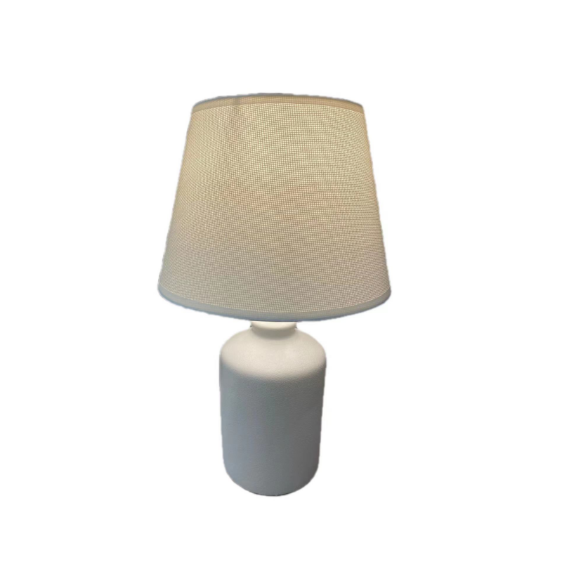 Lampe de Chevet avec Base en Céramique et Abat-Jour en Tissu